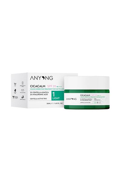 Anyong Cica Tiger Grass - Cream Light 20 Spf 30 ml Light Skin Tones - Evening and Anti-Redness