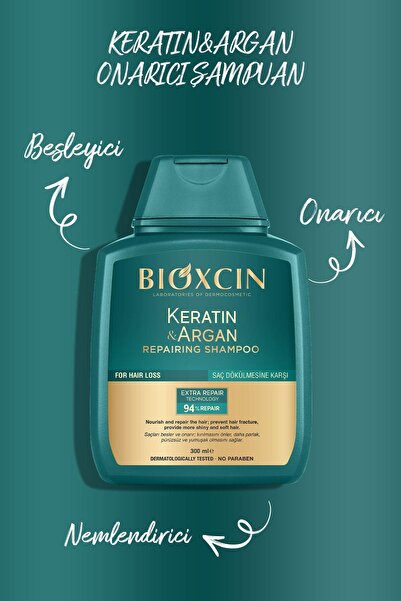 Bioxcin Keratin ve Argan Onarıcı Şampuan 300 ml - 3 Al 2 Öde 2 ADET
