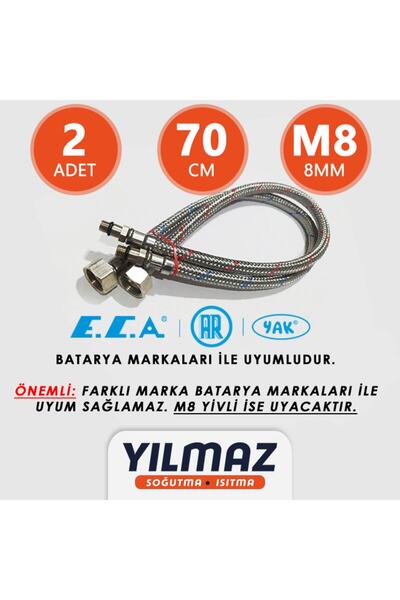 Eca Batarya Bağlantı Fleksi - Hortumu, Soğuk Ve Sıcak - 70cm , M8