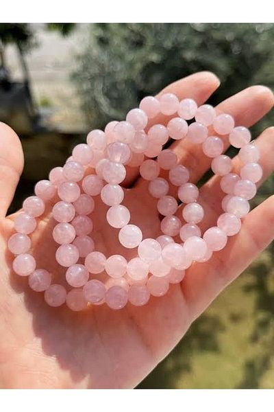 grs oyuncak Natural Stone Pink Quartz Bracelet Special Love and Luck Stone 1 Piece