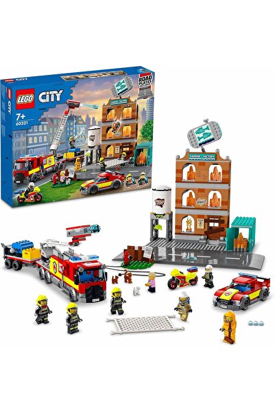 LEGO 60321 مجموعة بناء سيارة الإطفاء من سيتي فاير مع لهب وشخصيات صغيرة وشاحنة...