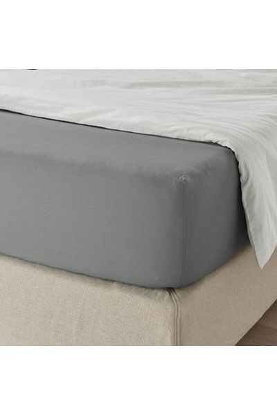 IKEA - Ullvide, Fitted Sheet, Gray, 180X200 cm