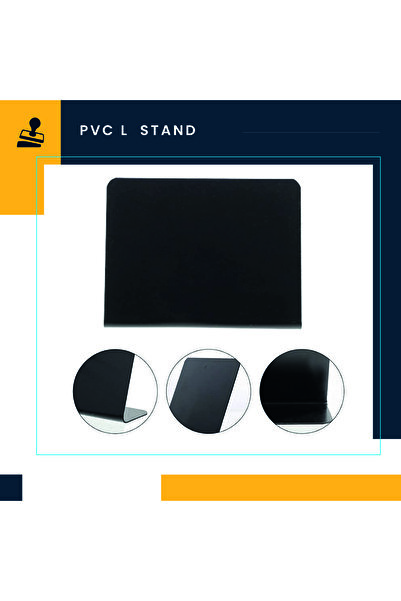 DamgaMarket Pvc Büyük L Kara Tahta Stand 10x10 Cm , Pastane,fırın,büfe,parti Masa Stand, Yazması Kolay
