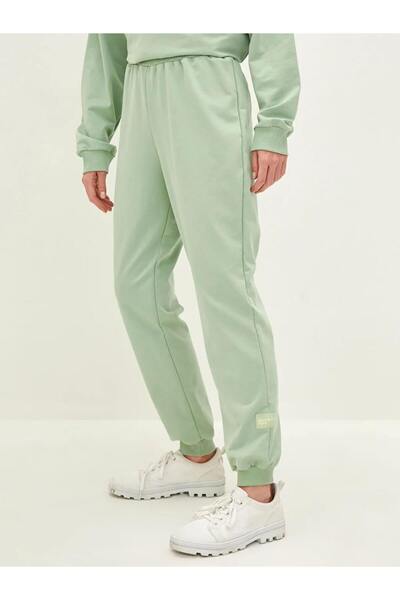 LC Waikiki LCW Modest Yeşil Beli Lastikli Baskılı Kadın Eşofman Altı