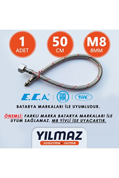 Eca Batarya Bağlantı Fleksi - Hortumu, Sıcak (kırmızı) - 50cm, M8