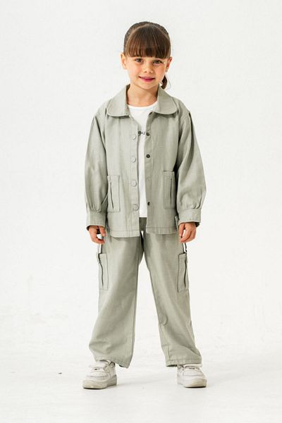 HAUSEkids 6-9 Years Miami Cotto Girl's 3-Piece Set - Khaki