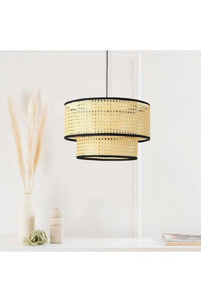Art&Gift Rattan Series Two Tier Living Room Pendant Lamp Bedroom Dining Room Chandelier