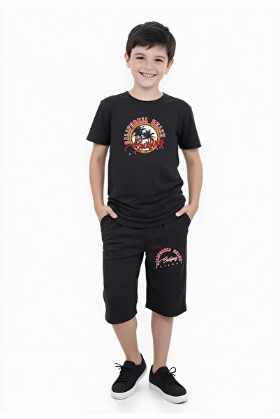 YA KO KİDS Costum Capri cu mânecă scurtă pentru băiat cu imprimeu California,...