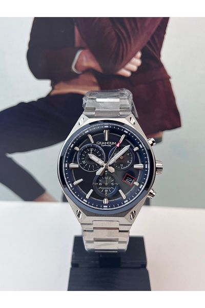 Quantum Dark Blue Sports Men's Wristwatch 10 Atm Waterproof