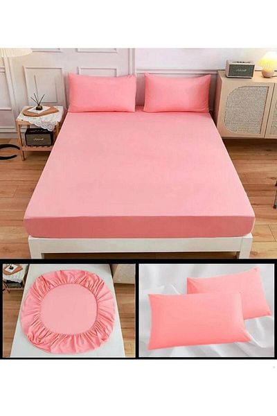 CANDAN ÇEYİZ Double 2 Pillowcase Elastic Cotton Bed Sheet Set
