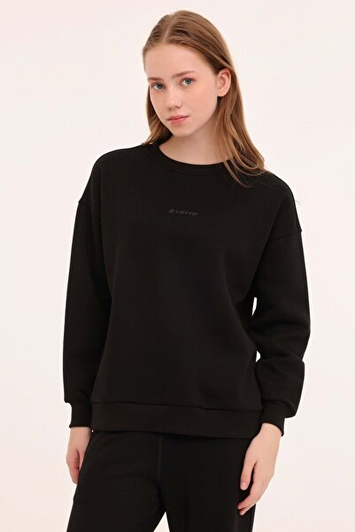 Lotto W-Gıove C Neck Swt 4Pr Black Women's Sweatshirt