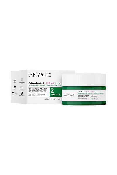 Anyong Cica Tiger Grass Tone - Equalizing and Anti-Redness, Cream Medium 20 Spf 30 ml