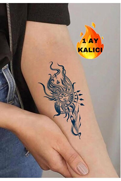Mecit Tuhafiye 1 AY KALICI MEDUSA GÜNEŞ TANRISI KOL BİLEK SIRT VUCUT İÇİN GEÇ...