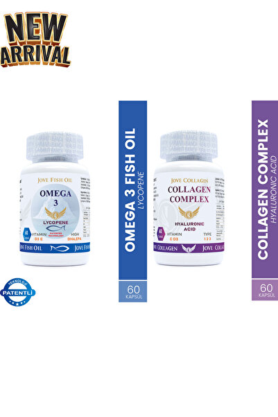 Jove Collagen Kollajen Komplex Ve Jove Fish Oil Omega-3 60 Kapsül 2 Li Set