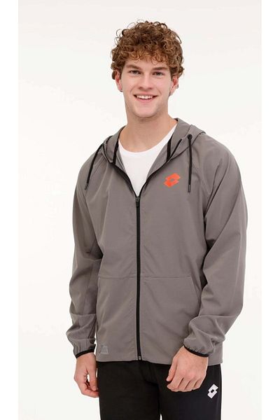 Lotto Men's Tracksuit Jacket - M-Pedro Parachute Fabric, Smoke