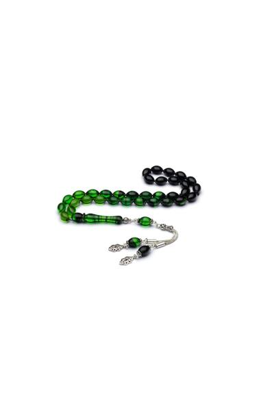 Ventino Silver 925 Ayar Gümüş Püsküllü Arpa Kesim Yeşil-siyah Süzme Sıkma Keh...