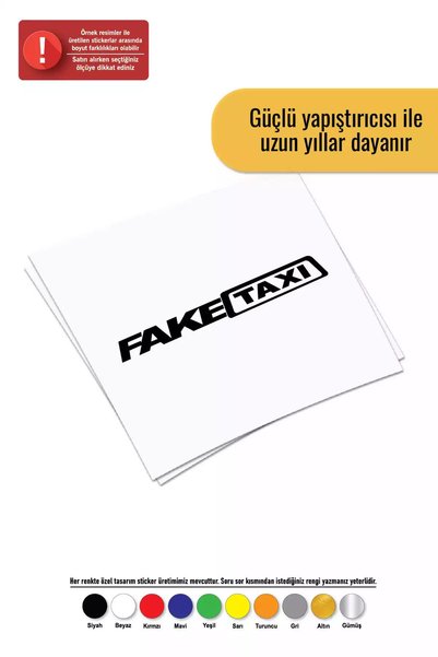 Generic Brand Fake Taxi Sticker Auto Engine Laptop Wall Foil Sticker 100X20 cm