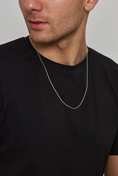 Ventino Silver 1,5mm Forse 925 Ayar Gümüş Erkek Zincir Kolye Vek-3078