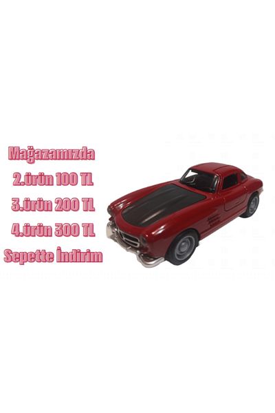 Boratila Toys Nostalji Classic 12 سم معدن سحب قطرة سيارة حمراء 2 أبواب وصندوق قابل للسحب
