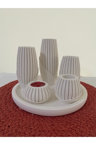 ELBUCOLECTION Set decorativ de 6 vaze și suporturi pentru lumânări
