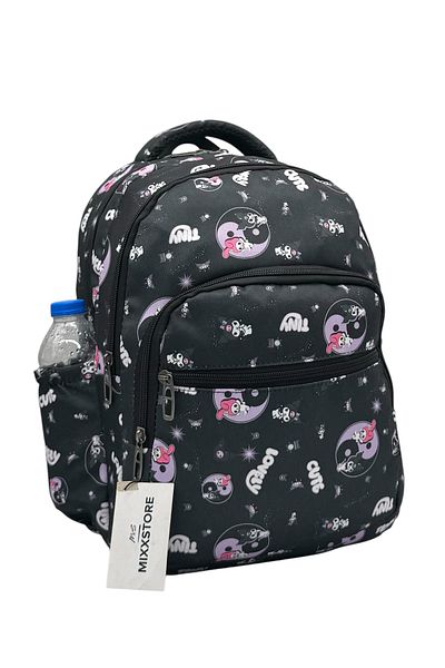 ms mixxstore Rucsac pentru școală primară pentru fete cu model infinit, cu nutriție din folie și suport pentru stilou