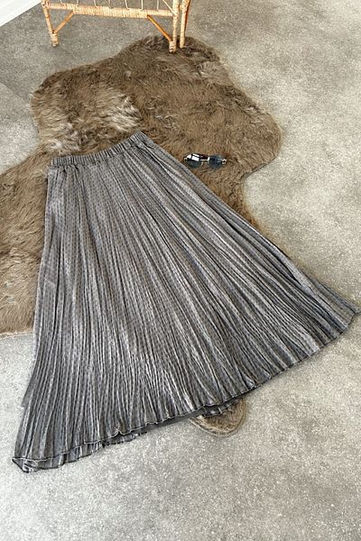 Poliyance Sofia Gray Flared Skirt