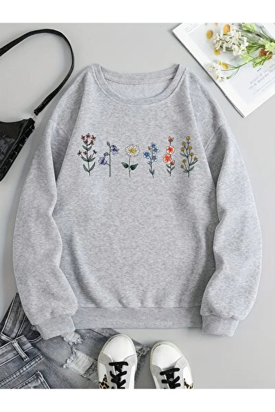 Nebulaa Tekstil NEBULAA Γυναικεία φούτερ με φλοράλ σχέδιο - Trendyol, Φλοράλ ...