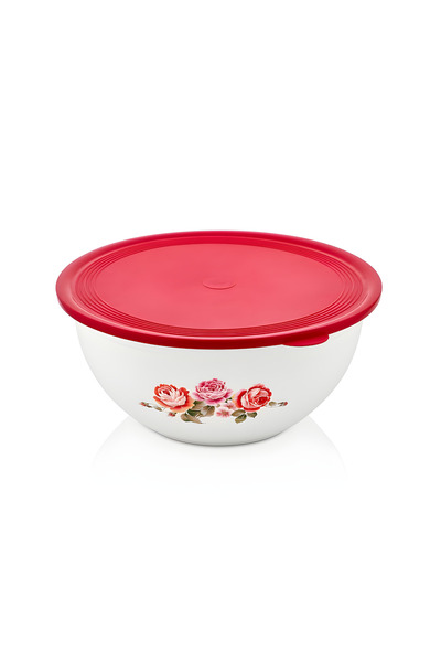 Özmet Özmet Çiçek Desenli 6 Lt Yuvarlak Saklama Kabı