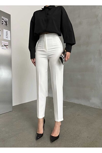 BNK Shop Pleated Waist Seated Recovery Button-Free Palazzo Pants