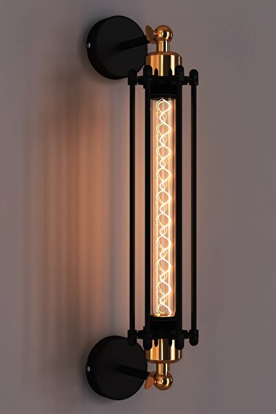 NOONLUX DESIGN&LIGHTING Vicenza Siyah Aplik Gold Kaplama Detaylı (AMPÜL FİYATA DAHİL DEĞİLDİR)