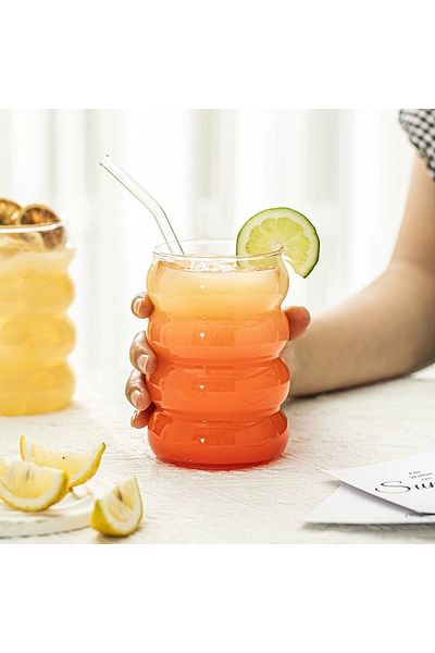 Yenigeldi Ripple Knuckle Cup Heat Resistant Borosilicate Coffee Tea Bubble Tea Whiskey Glass