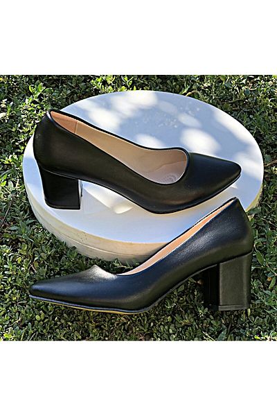 KAFKASLAR AYAKKABI Kafkaslar 5 cm Thick Heeled Large Size Women's Shoes