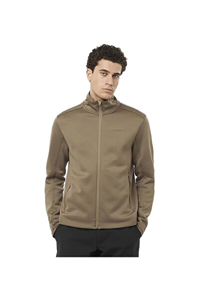 Salomon Lc2329100-Lc2300800 Sntial Midfleece Fz Jacket Men's Fleece Zippered Sweatshirt Brown