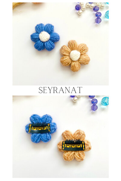 seyranat Milk Brown and Blue Glitter Daisy Flower Pattern Newborn Hairless Ba...