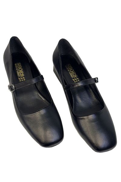 KAFKASLAR AYAKKABI Caucasus 3 cm Heels Large Size Buckle Blunt Toe Women's Shoes