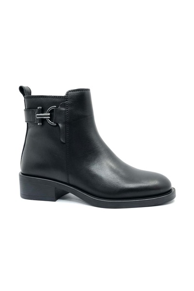 Greyder Women's Black Genuine Leather Heeled Boots 4K2Ub59155