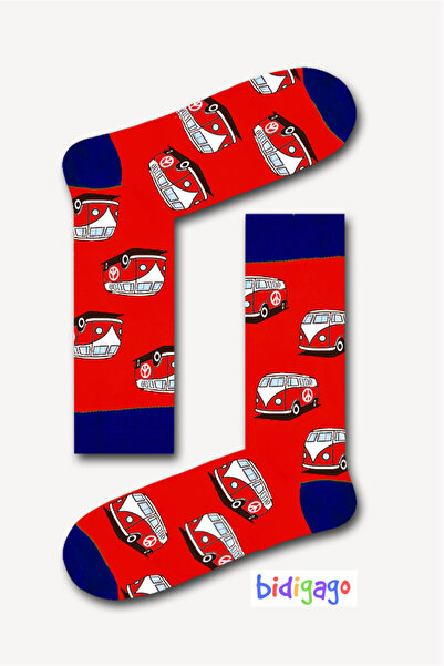 Bidigago جوارب للجنسين منقوشة باللون الأحمر