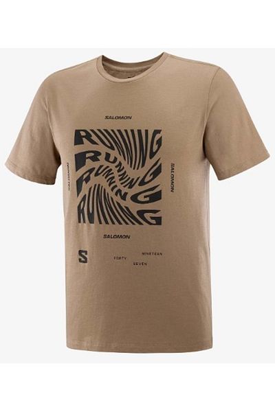 Salomon Lc2218800 Running Graphic Ss Tee T-shirt Ανδρικό T-shirt καφετί