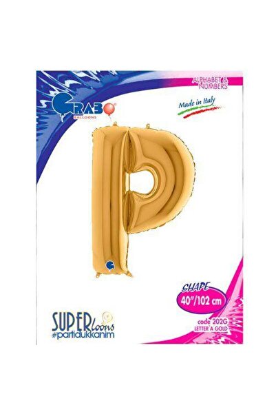 Parti Dükkanım P - Letter Foil Balloon Gold (100 cm)