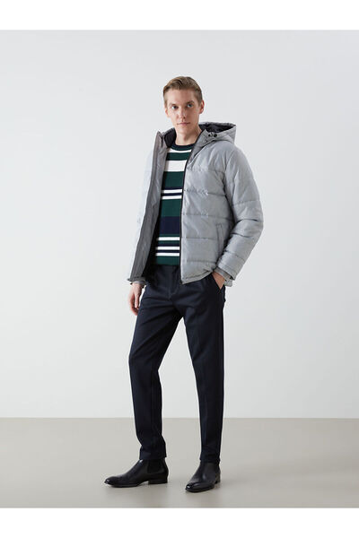 LC Waikiki Стандартна сіра куртка з капюшоном для чоловіків