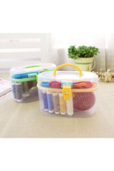 FırsatVar Mini Dikiş Kutusu Iğne Iplikli Mezuralı Set Takım