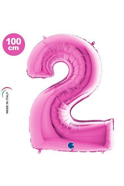Parti Dükkanım Pink Foil Balloon - 2 Numbers (100 cm)