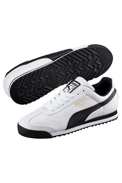 Puma Ρώμη Basic 353572 -04 Ανδρικά Αθλητικά Παπούτσια - ΛΕΥΚΟ και ΜΑΥΡΟ