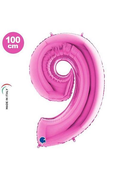 Parti Dükkanım Pink 9 Number Foil Balloon - 100 cm