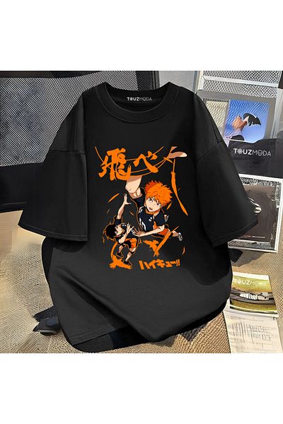 Touz Moda Μπλουζάκι Anime Karasuno Haikyuu με στάμπα Unisex Oversize