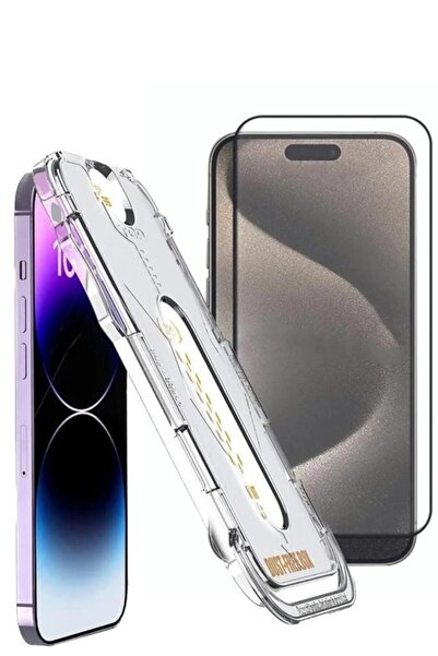 3GEN CASE İphone 15 Pro Uyumlu Kolay Hizalama Aparatlı Ekran Koruyucu Poınt M...