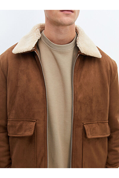 LC Waikiki LCWK Standart Kalıp Gömlek Yaka Süet Erkek Mont