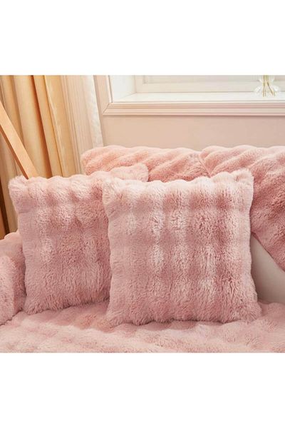 Paris Life Bubble Rabbit Plush Throw Pillow - Powder (43X43 Square - 30X50 Rectangle)
