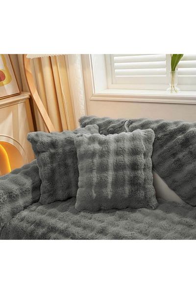 Paris Life Bubble Rabbit Plush Throw Pillow - Anthracite
