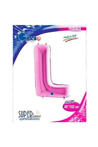 Parti Dükkanım L - Letter Foil Balloon Pink (100 cm)
